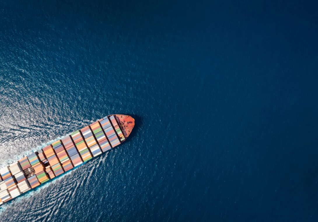 High,Aerial,Top,Down,View,Of,A,Large,Container,Cargo